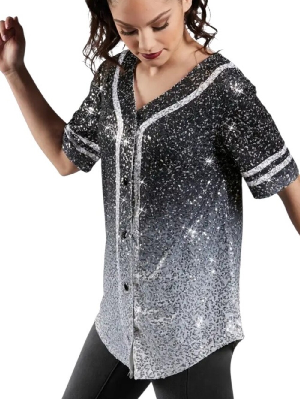 Balera Sequin Black & Silver Dance Jersey